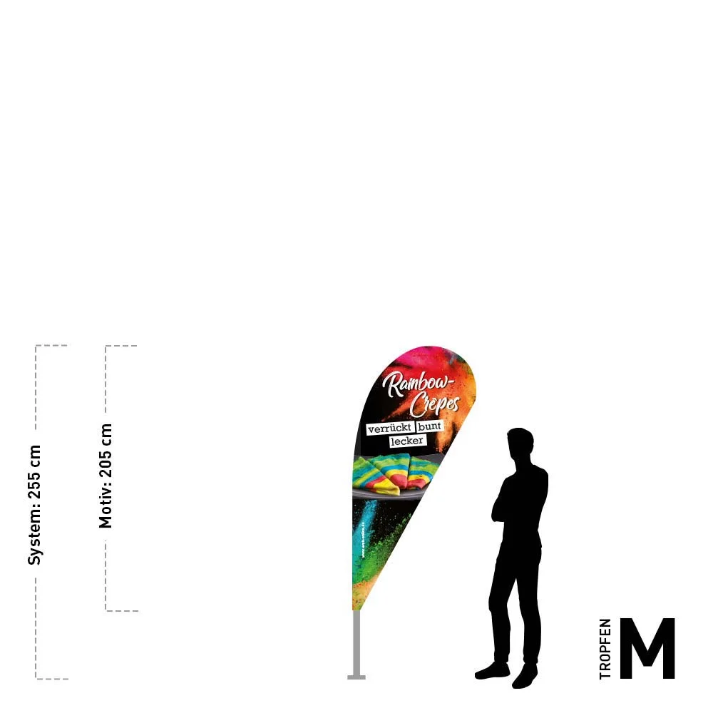 Werbefahne 95 x 205 cm "Rainbow-Crêpes"