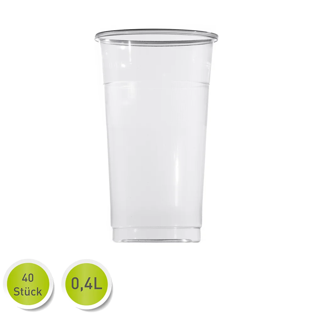 Ausschankbecher 0,4L PP Einwegbecher 400mL - Beutel mit 40 Stück