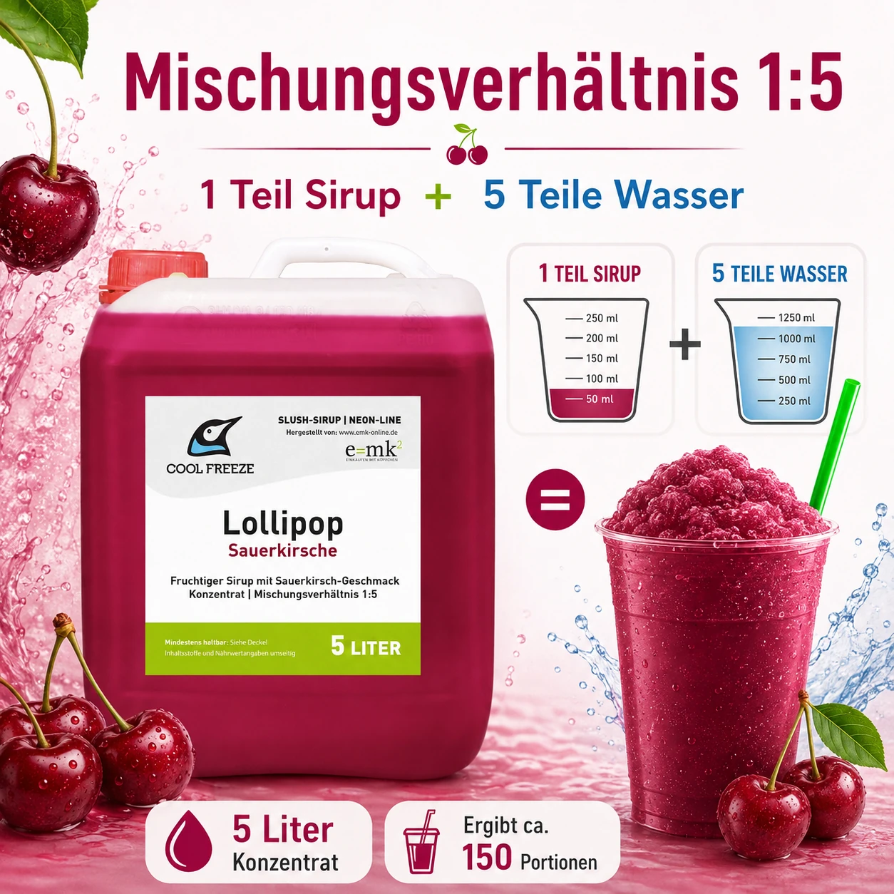 Lollipop (Kirsche) - Slush Sirup - 5 Liter