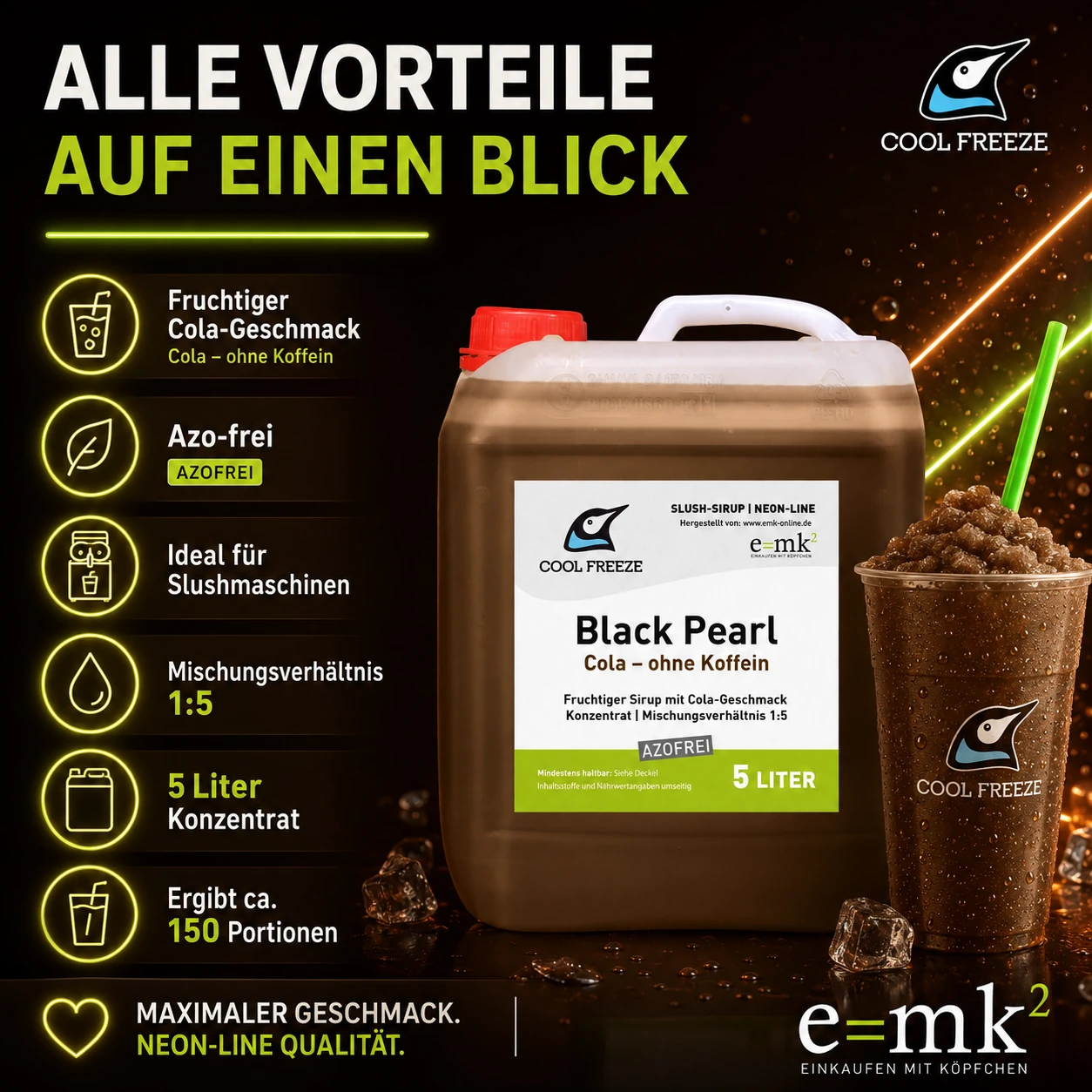 Black Pearl (Cola) - Slush Sirup - 5 Liter, azofrei