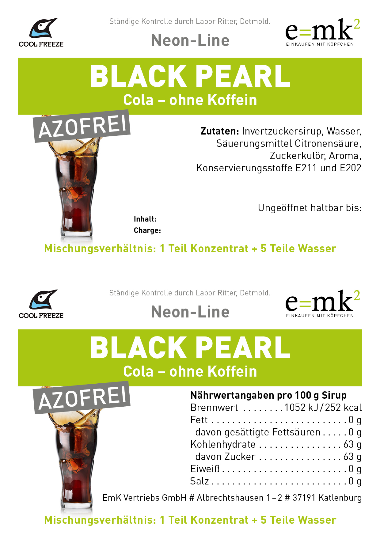 Black Pearl (Cola) - Slush Sirup - 5 Liter, azofrei