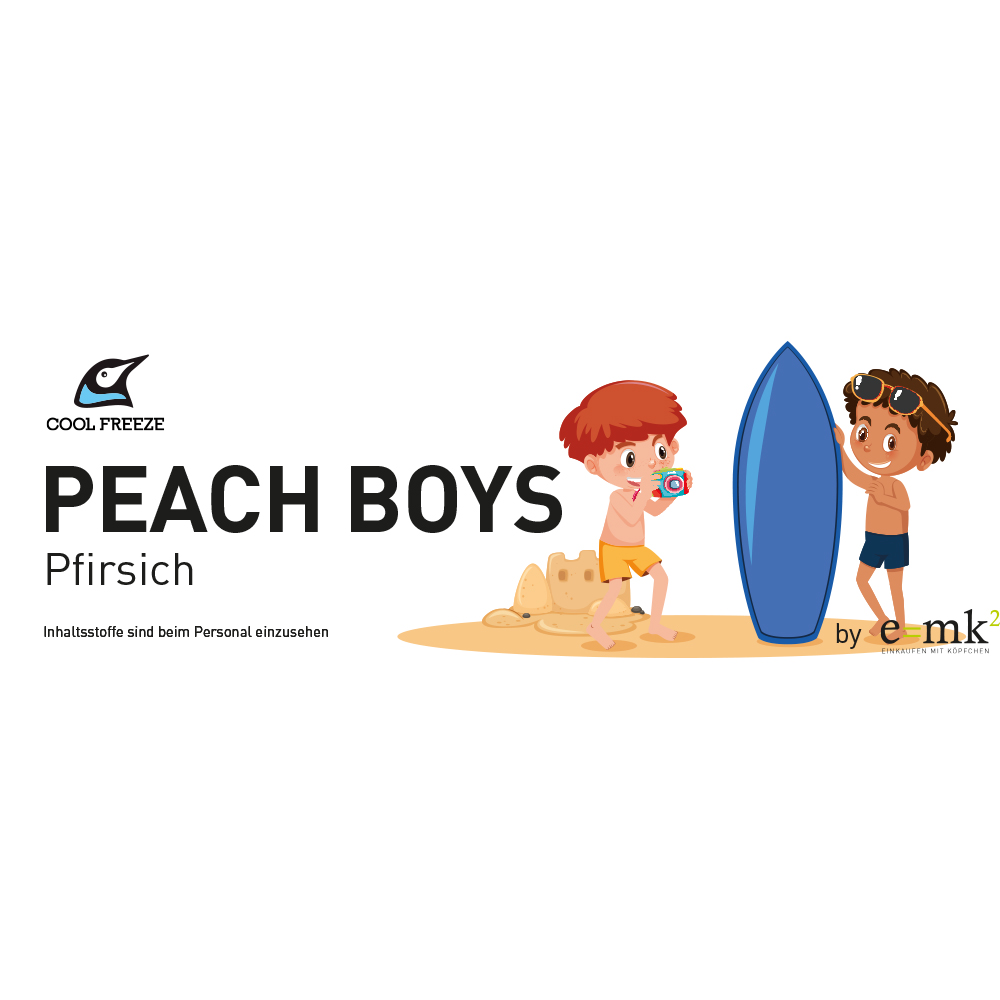 Sortenschild - Peach Boys (Pfirsich-Granatapfel) für Slush Maschinen