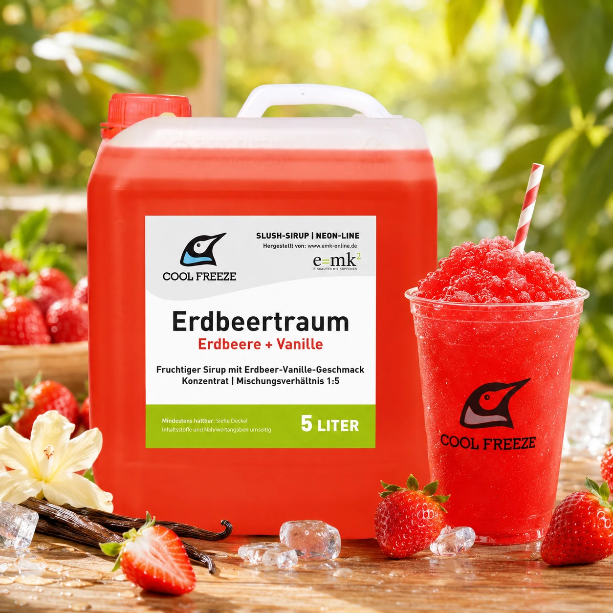 Erdbeertraum (Erdbeer-Vanille) - Slush Sirup - 5 Liter
