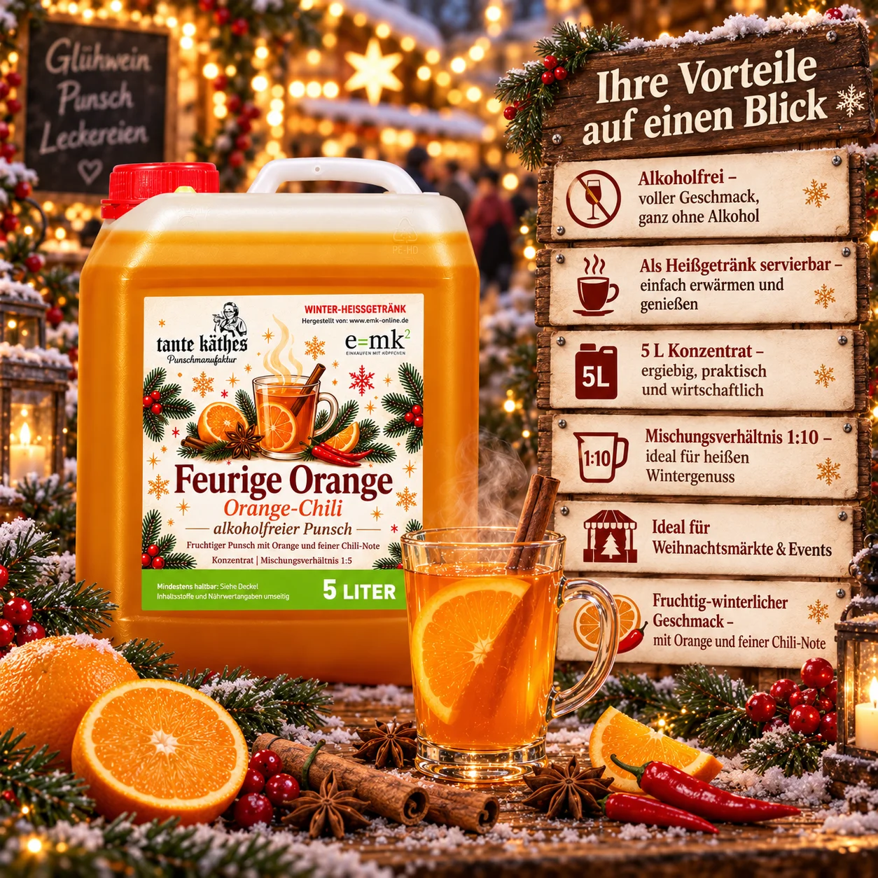 Feurige Orange 5 L -  alkoholfreier Punsch
