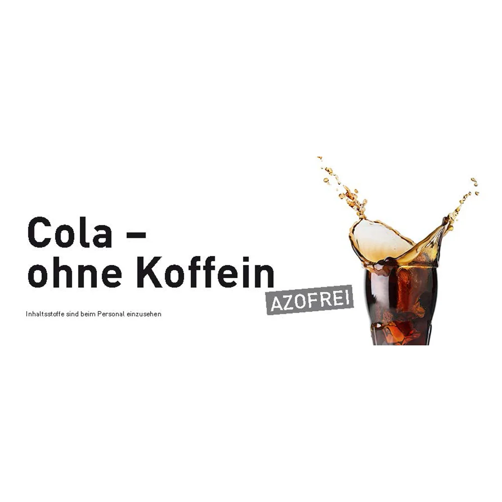 Sortenschild - Cola-ohne Koffein azofrei für Slush Maschinen
