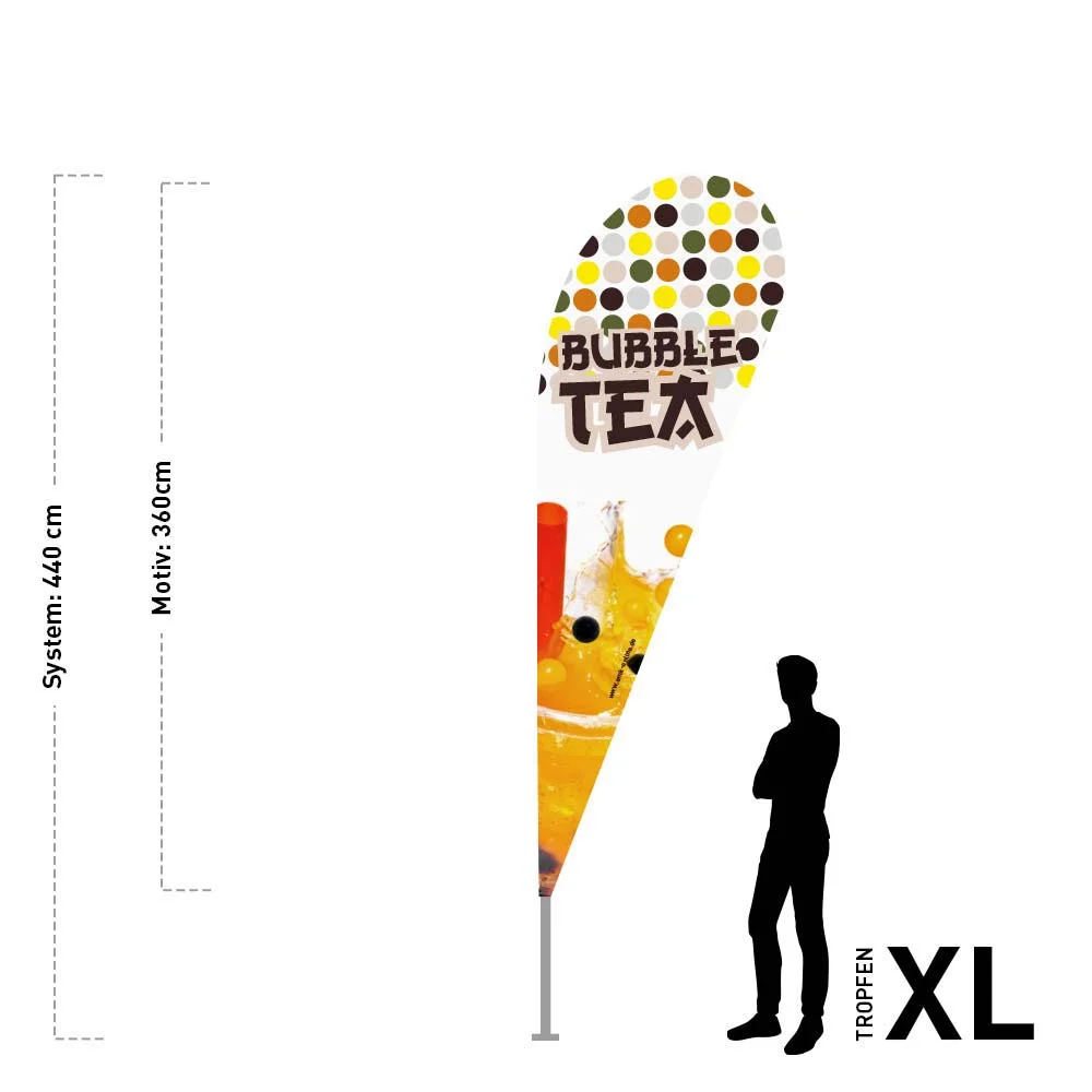 Werbefahne 120 x 360 cm "Bubble Tea"