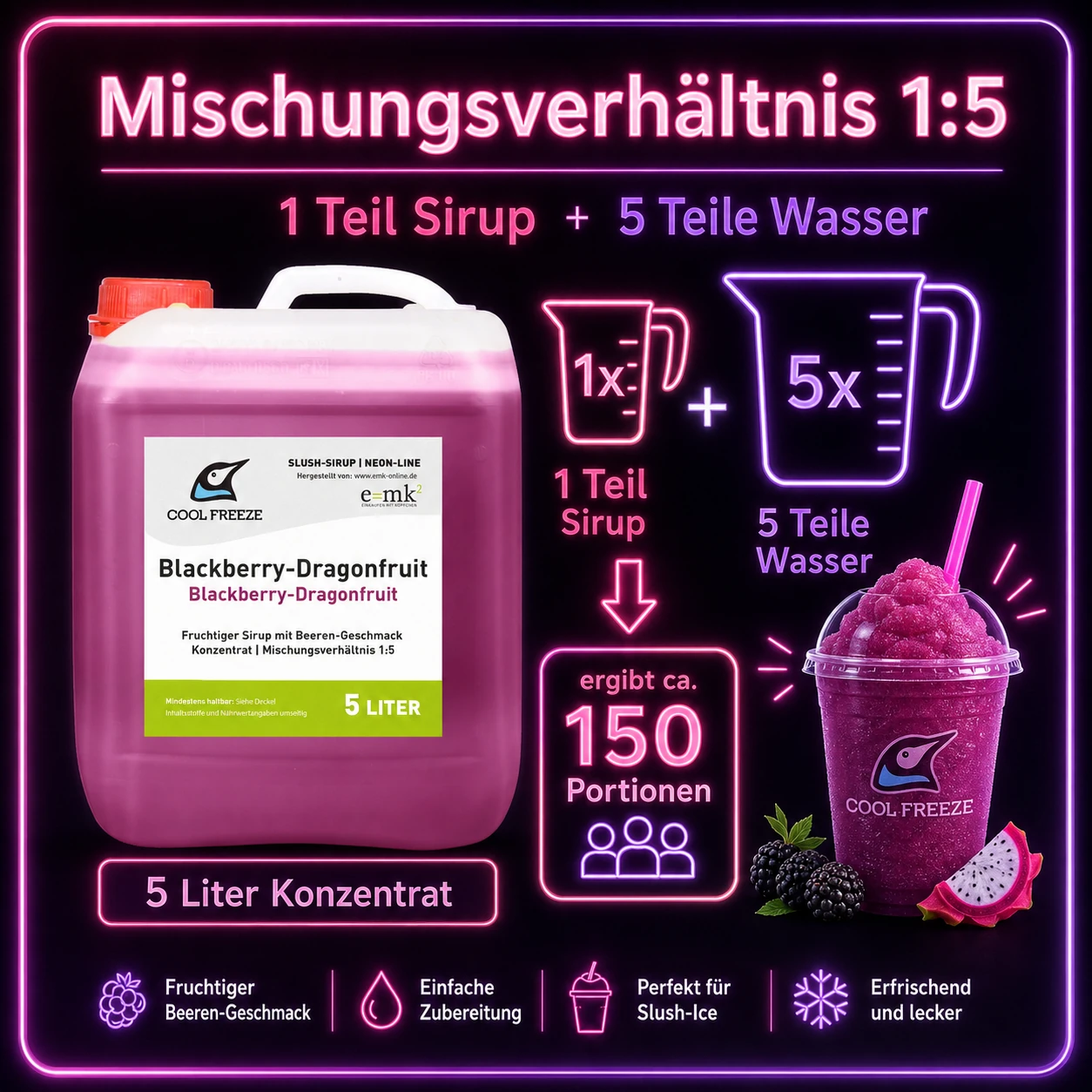 Blackberry-Dragonfruit - Slush Sirup - 5 Liter